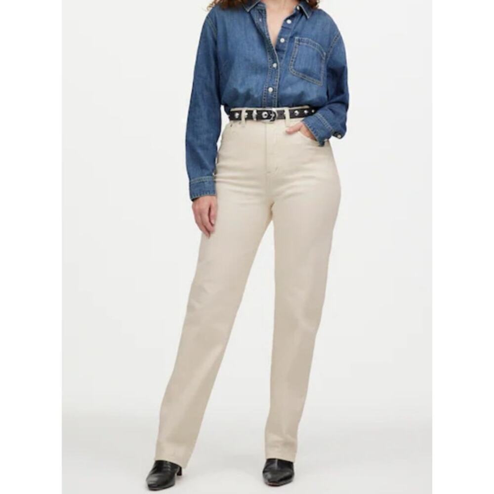 NWT Madewell The Curvy ‘90s Straight Jean Vintage Canvas Cream Size 33